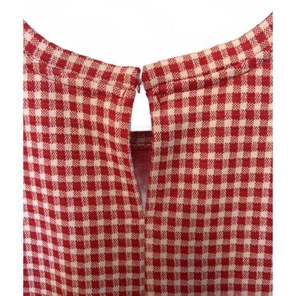 Zara Red/White Gingham Mini Dress Women's Medium - Picture 4 of 9